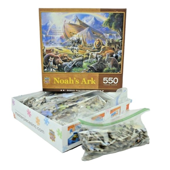 Master Pieces Noah's Ark 550 Piece Jigsaw Puzzle Large Pieces Complete - Picture 4 of 9